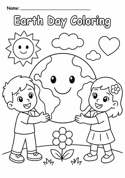 Earth Day Coloring Pages — Kindergarten