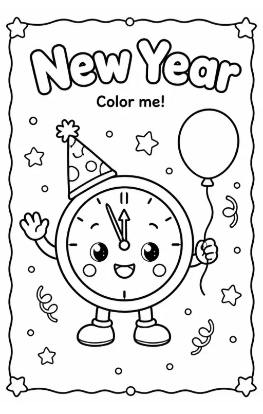 New Year Coloring Pages