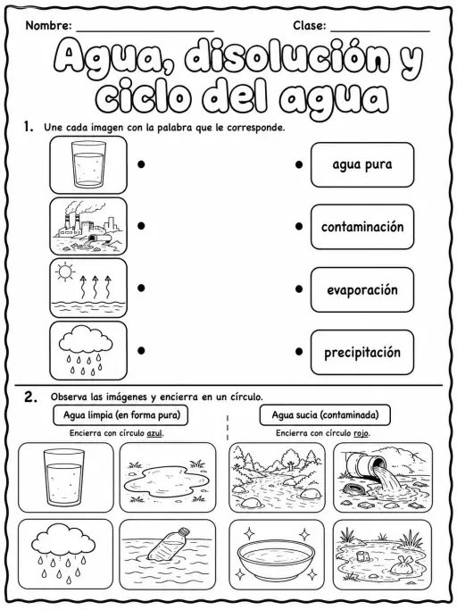 3.º grado - agua - Paquete de fichas