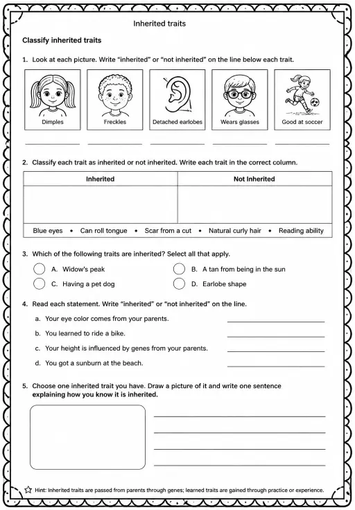 Classify inherited traits