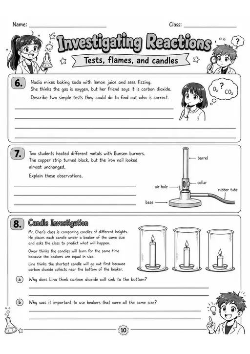 Lower Secondary Grade 6 Matter and Chemistry Worksheets - Pack 3