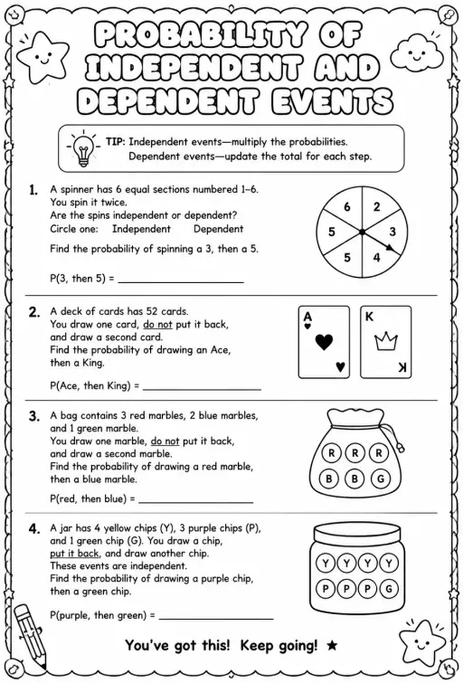 Probability of independent and dependent events