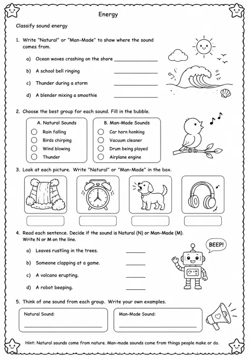 Classify sound energy