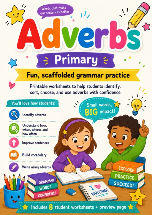 Adverbs Worksheet Pack