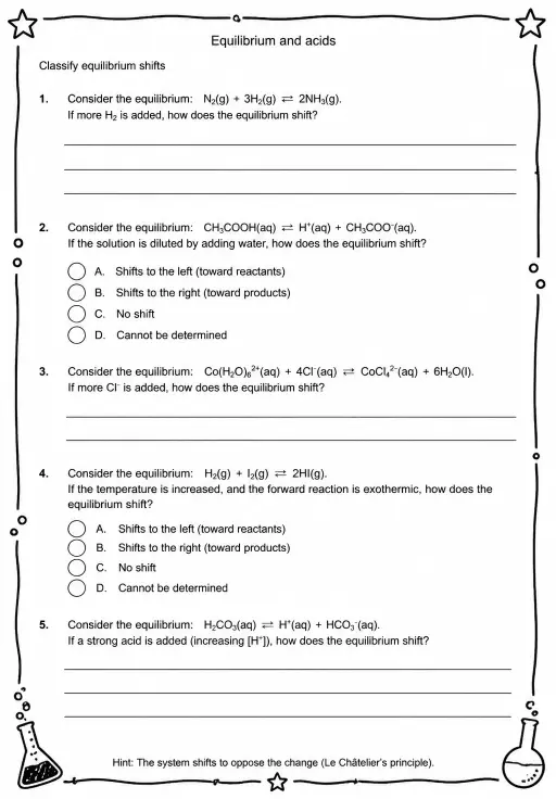 Classify equilibrium shifts