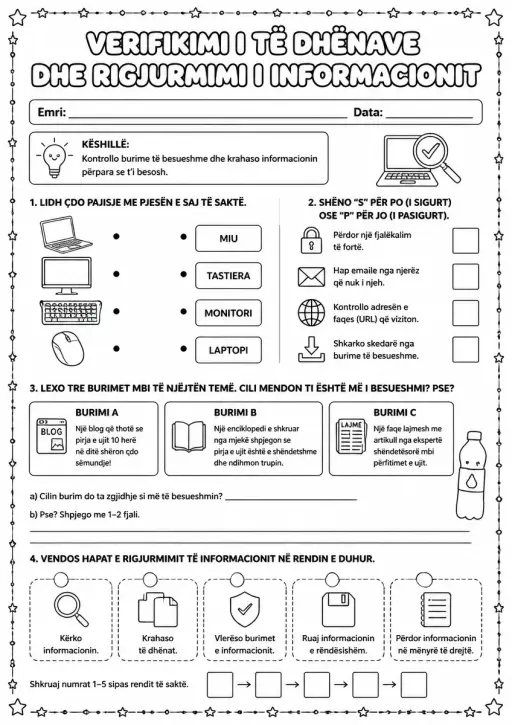Verifikimi i të dhënave dhe rigjurmimi i informacionit
