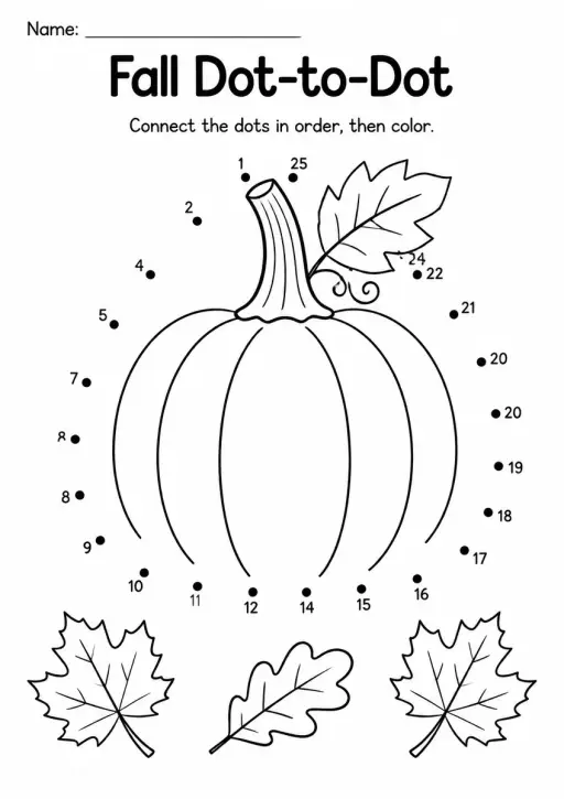 Fall Dot-to-Dot — Grade 2