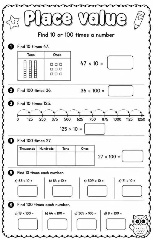 Find 10 or 100 times a number