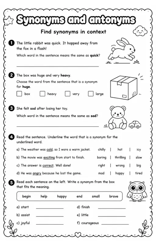 Find synonyms in context