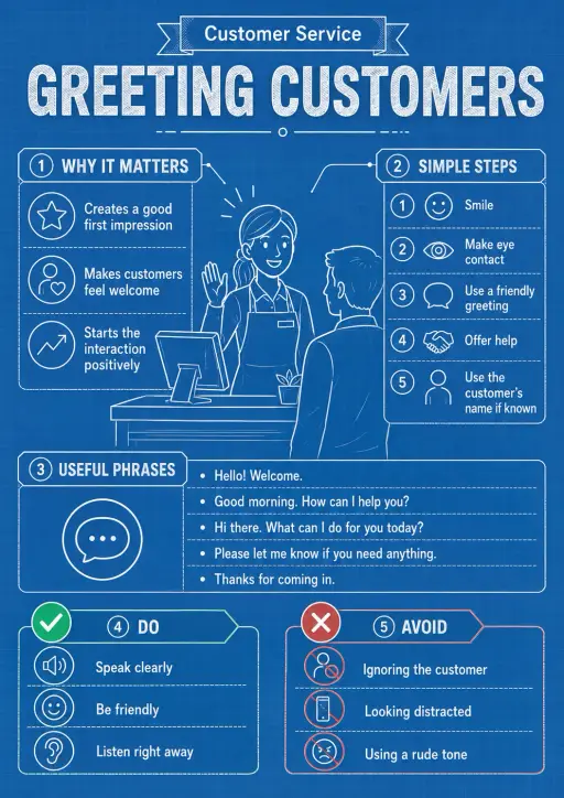 Greeting customers Customer Service Infographic