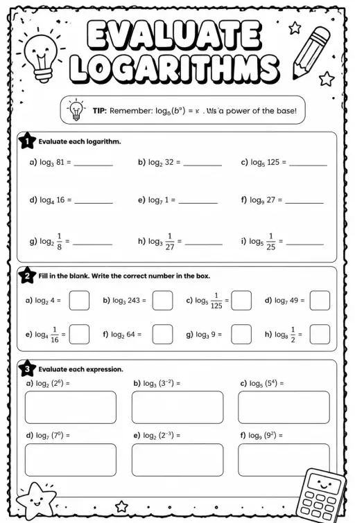 Evaluate logarithms