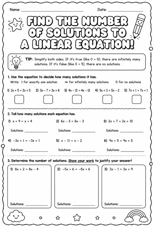 Find the number of solutions to a linear equation