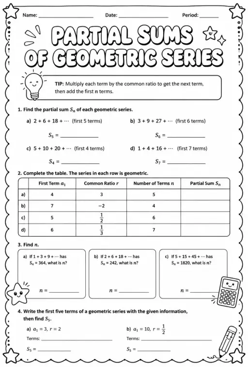Partial sums of geometric series