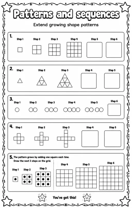 Extend growing shape patterns