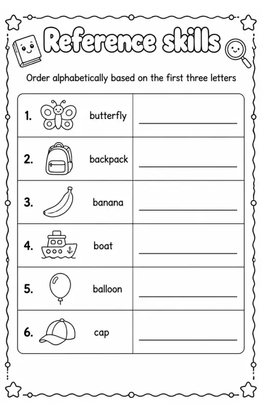 Order alphabetically based on the first three letters