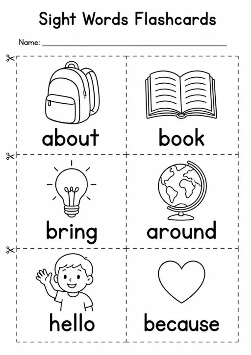 Sight Words Flashcards — Grade 3