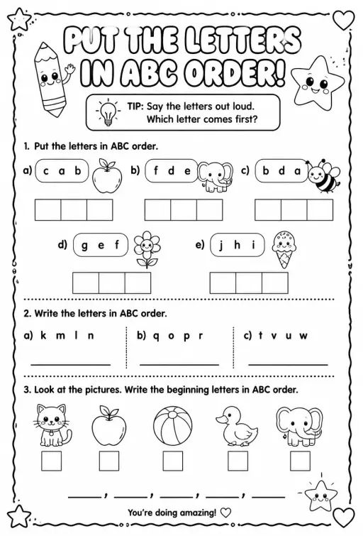 Put the letters in ABC order
