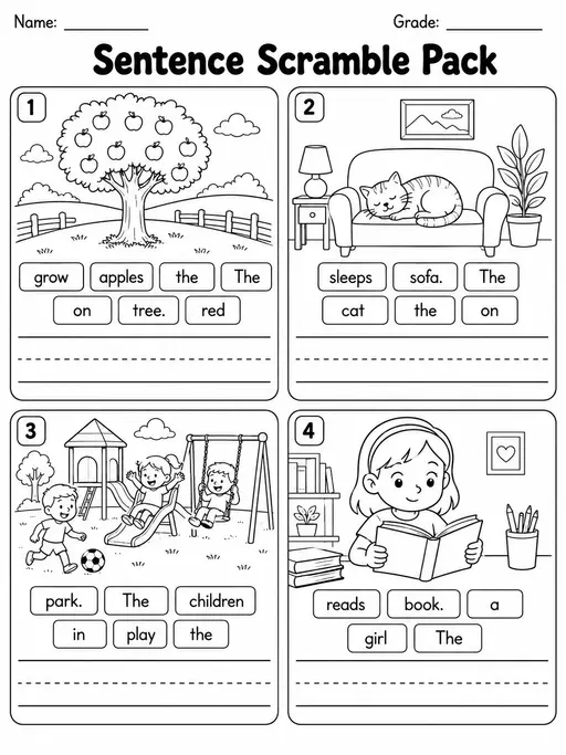 Sentence Scramble Pack