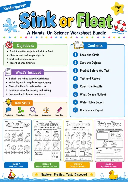 Sink or Float Worksheet Pack