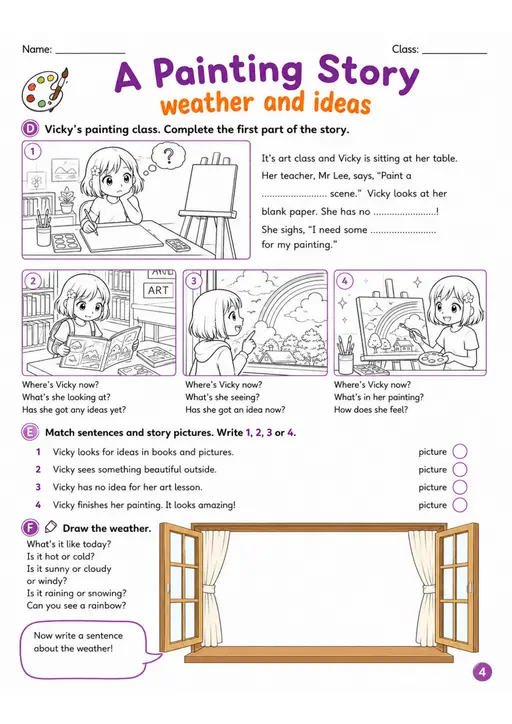 Cambridge MOVERS - A Painting Story | Free Worksheet