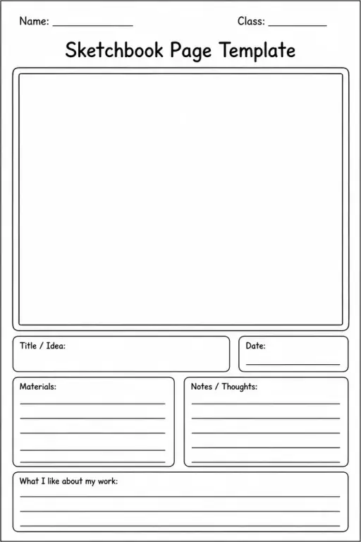 Sketchbook Page Template