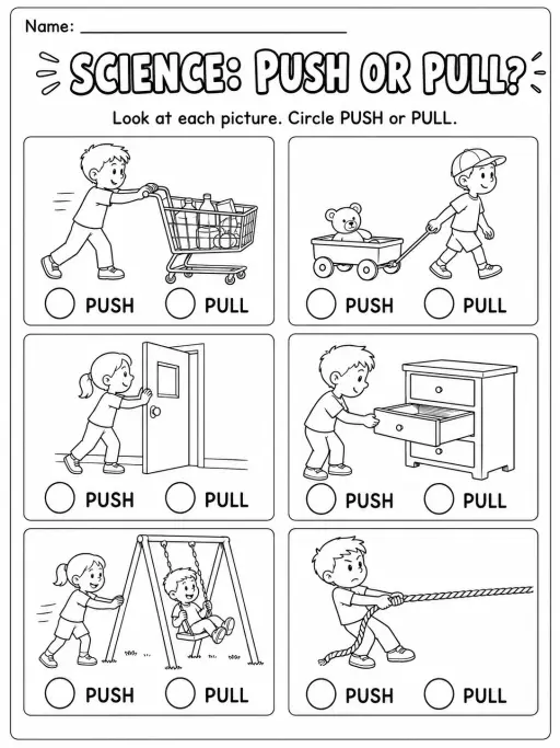 Push or Pull? Worksheet Pack