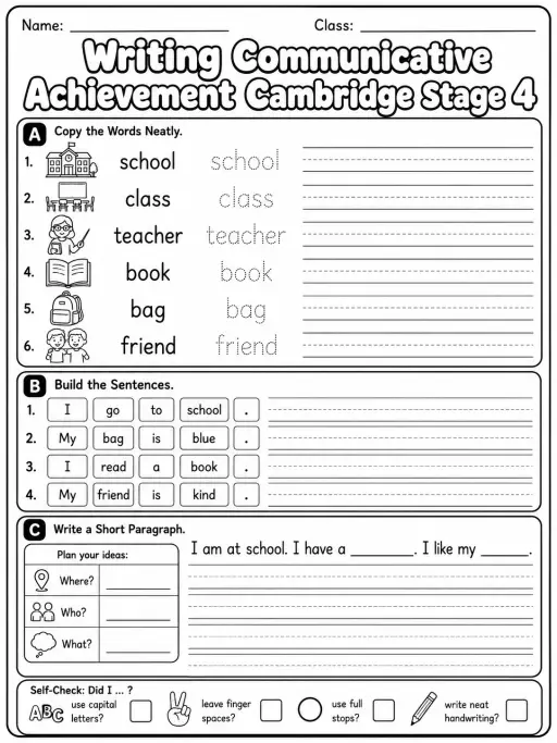 Writing Communicative Achievement Cambridge Stage 4