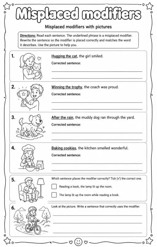 Misplaced modifiers with pictures
