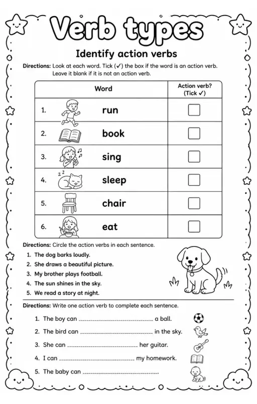 Identify action verbs
