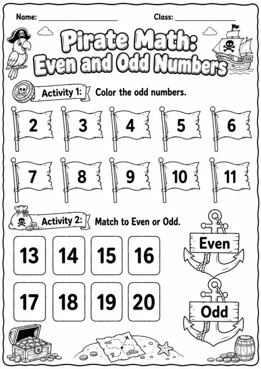 Pirate Math: Capacity and Volume Worksheet