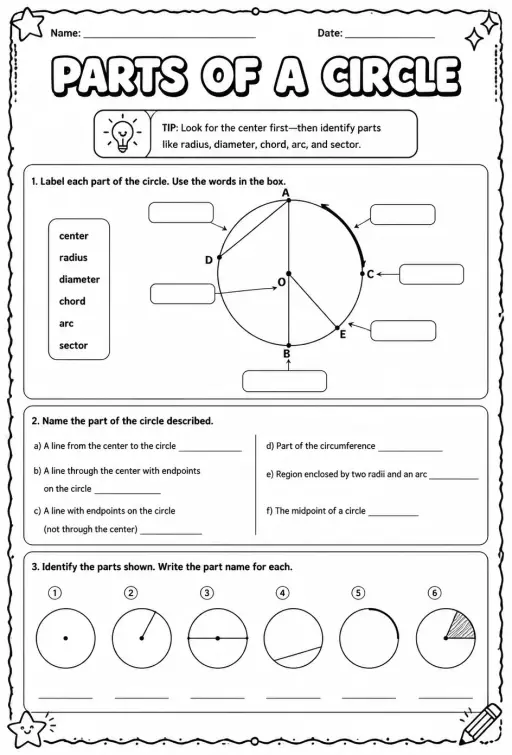 Parts of a circle