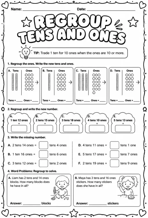 Regroup tens and ones