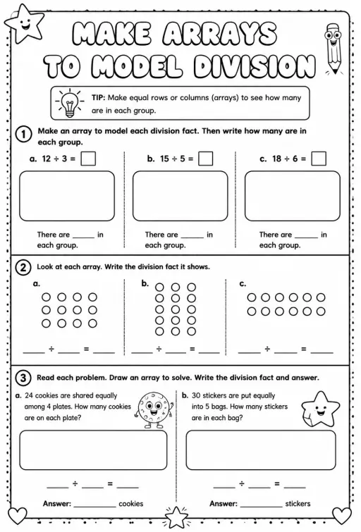 Make arrays to model division