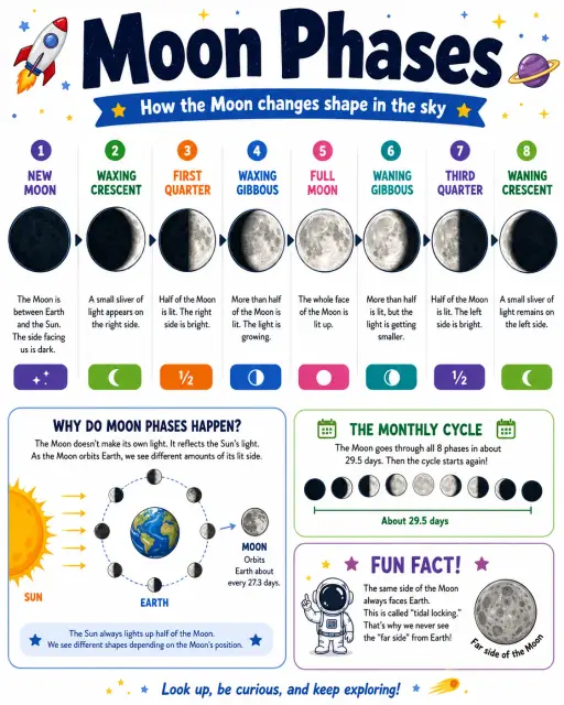 Moon Phases Infographic