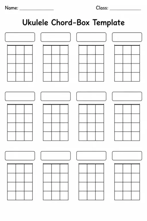 Ukulele Chord-Box Template