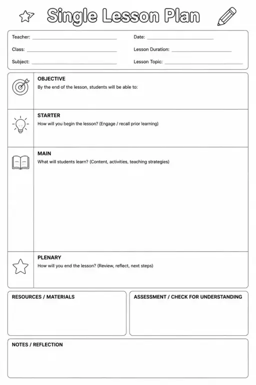 Single Lesson Plan