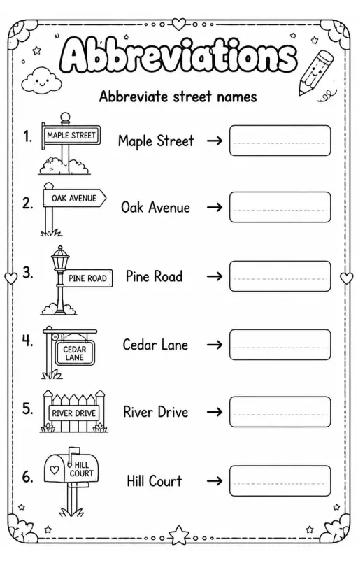 Abbreviate street names