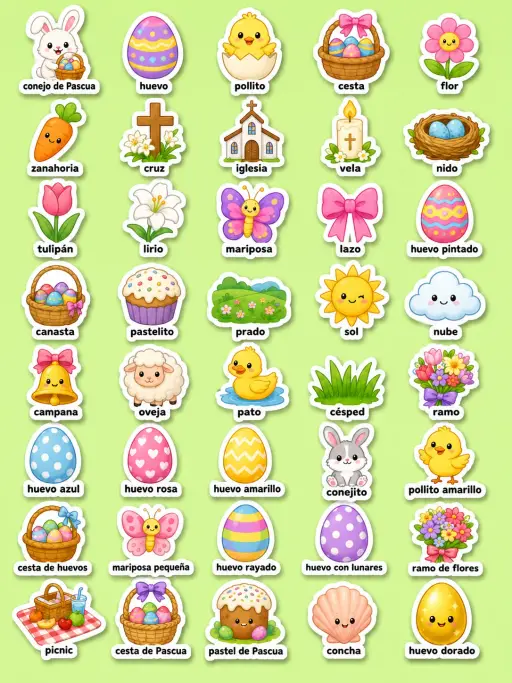 Pascua - Hoja de pegatinas imprimibles