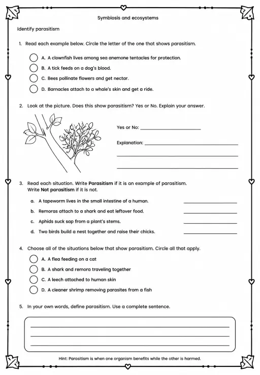 Identify parasitism