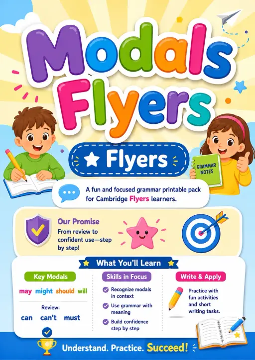 Modals Flyers Grammar Worksheet Pack