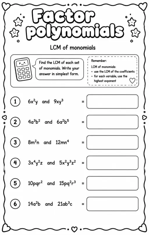 LCM of monomials