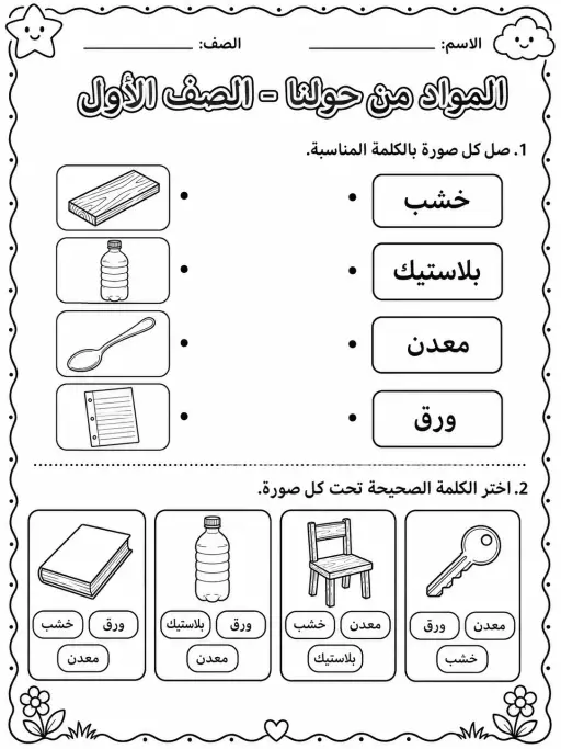 المواد من حولنا - الصف الأول