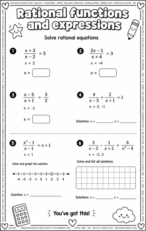 Solve rational equations
