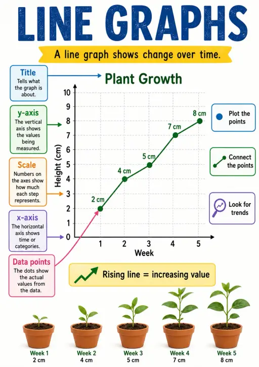 Line Graphs Data and Statistics Infographic