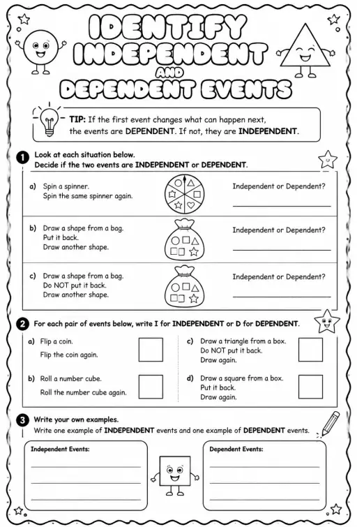Identify independent and dependent events