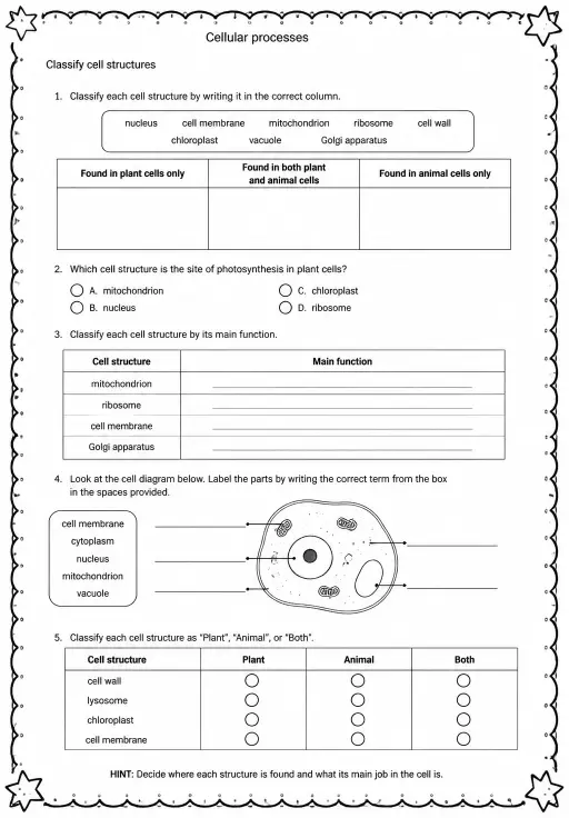 Classify cell structures