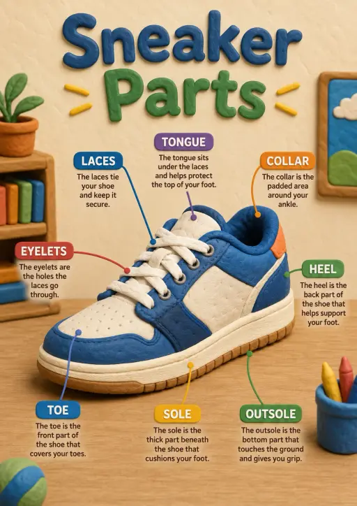 Sneaker parts Clothing Items Infographic