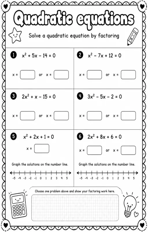 Solve a quadratic equation by factoring