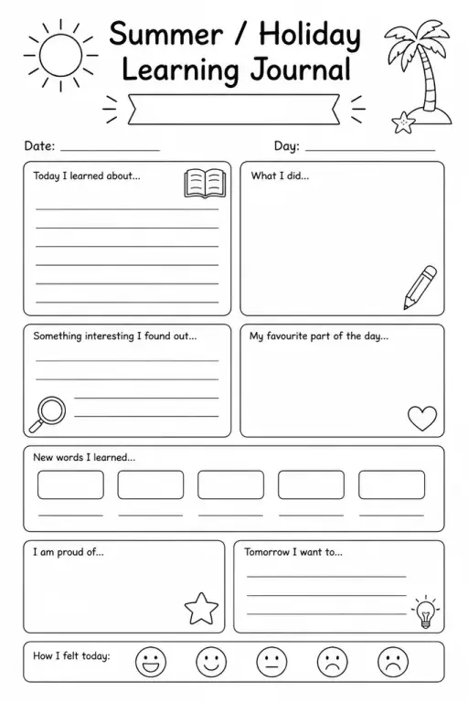 Summer / Holiday Learning Journal