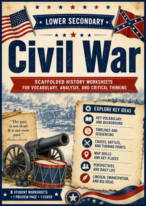 Civil War Worksheet Pack